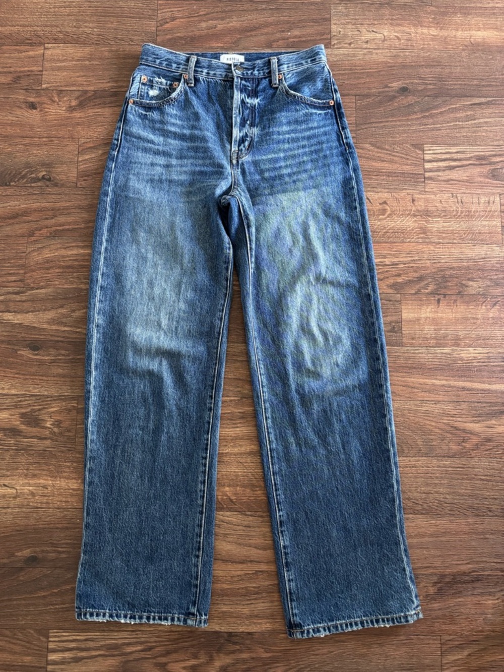 Pistola Ryder High Rise Cuffed Straight Jeans Fulton 26 - Picture 3 of 14